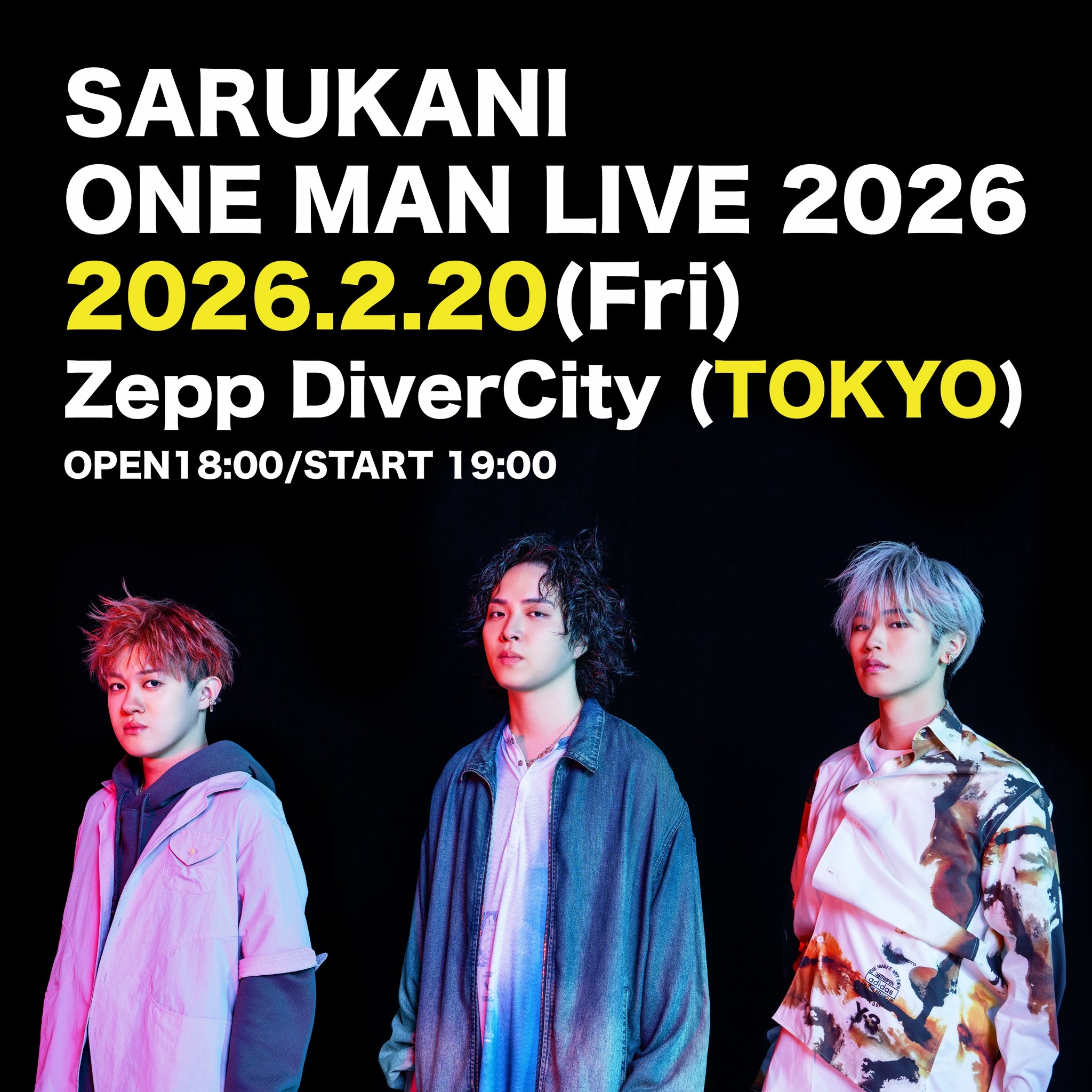 SARUKANI ONE MAN LIVE 2026 開催決定！FC先行受付中